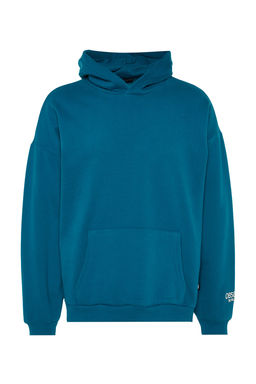 TRENDYOL MAN Siyah Kapusonlu Oversize/Genis Kesim Nak?sl? Etiketli Yumusak Kumas Sweatshirt TMNAW24SW00031 - Trendyolmilla фото 7