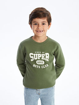 Bisiklet Yaka Uzun Kollu Bask?l? Erkek Bebek Sweatshirt - Waikiki фото 4