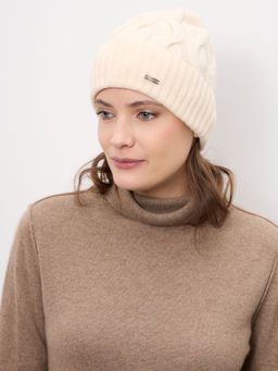 Шапка из кашемира 04343 кремовая