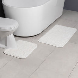 Коврики для ванной и туалета Доляна «Пушистик», 2 шт: 40×50 см, 50×80 см, цвет белый