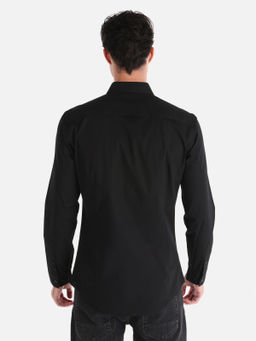 Мужская черная рубашка с длинным рукавом Super Slim Fit, рубашка с воротником Cl1041350