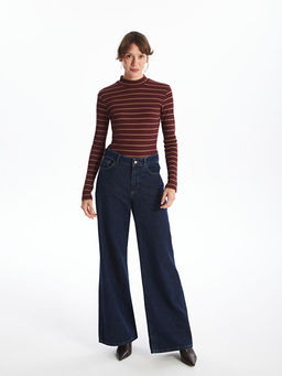 Dik Yaka ?izgili Kad?n Body