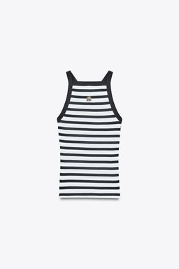 ZARA STRIPED BROOCH TOP  фото 5