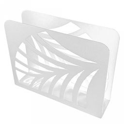 Салфетница металлическая Пальмовый лист 12х13,1х9,5см, белый (Россия)