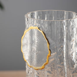 Ваза для цветов «Милагрос», текстура дерева, 25×9.5 см, стекло, прозрачная