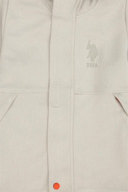 Бежевая толстовка с капюшоном для мальчика Неожиданная скидка в корзине - U.s. polo assn фото 3