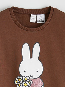 Miffy Bask?l? K?z ?ocuk Kal?n Sweatshirt