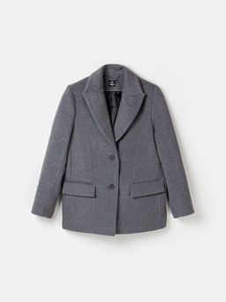 Пальто укороченное из смесовой шерсти Графит женское