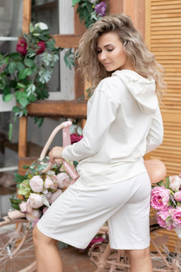 Шорты - бермуды из футера 2х-нитки Экрю (М-807) - Лиза фото 2