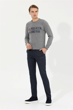 Мужской серый меланжевый трикотаж с круглым вырезом Неожиданная скидка в корзине - U.s. polo assn фото 2