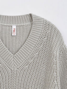 CONTE Фактурный джемпер из объемной пряжи с хлопком LDK 151 ash grey - Conte elegant фото 8