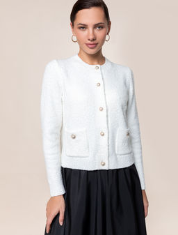 Закрытая распродажа / Вязаный жакет из пряжи букле в стиле Шанель