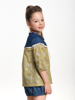 Рубашка для девочки UD 1850 хаки - Mini maxi фото 4