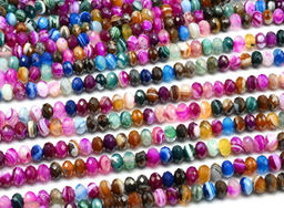 Бусины из агата тонированного рондель гр.10*7мм цв.ассорти, 39см, 58 бусин Радуга камня