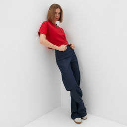 Футболка укороченная женская MINAKU OVERSIZE FIT, фуксия, размер 50