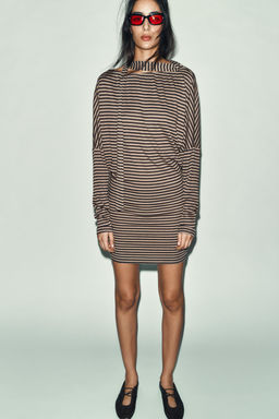 STRIPED DRESS WITH BELT - Zara фото 4