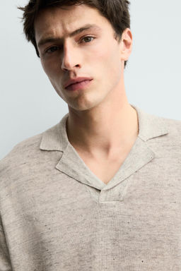 POLO PUNTO REGULAR FIT 100% LINO / Gris vigor? - Zara фото 5