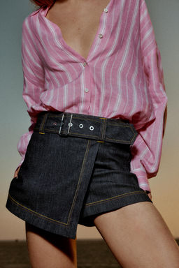 FALDA PANTAL?N Z1975 CRUZADA CINTUR?N / Azul - Zara фото 2