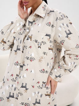 Халат-рубашка фланель м41лес НОВИНКА