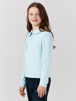 Поло для девочек голубое - Mark formelle фото 2