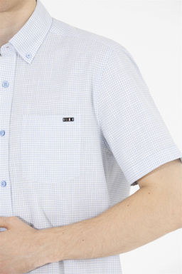 U. S. Polo Assn / Мужская синяя рубашка с коротким рукавом - U.s. polo assn фото 7