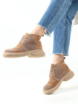 Ботинки 305.927ka. светло коричневый капучино замша/Байка