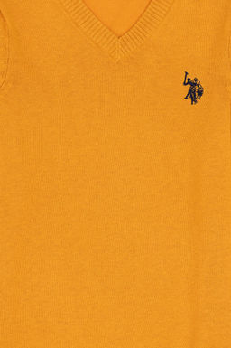 Базовый свитер горчичного цвета для мальчика Неожиданная скидка в корзине - U.s. polo assn фото 3