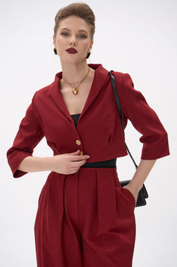 Короткий пиджак Джуди (бордовый) - Эльза фото 17