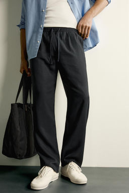 PANTAL?N RELAXED FIT 100% LYOCELL / Negro - Zara фото 5