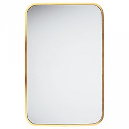 Зеркало настенное, интерьерное 80х100см, алюминиевая рама ширина 2,7см, цвет - золото, закругленные края, подходит для вертикальной и горизонтальной установки (Китай)