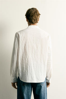CAMISA RELAXED FIT ALAMARES TEJIDO / Blanco - Zara фото 3