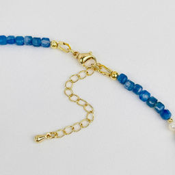 Колье из Кианита и Жемчуга (градиент)