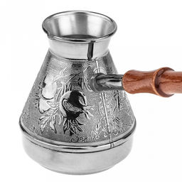 Турка медная 400мл "Гранат", д9см, h10,9см, s0,8мм, деревянная ручка (Россия)