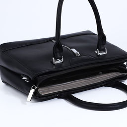 Сумка тоут на молнии, наружный карман, длинный ремень, цвет чёрный - Simaland фото 7