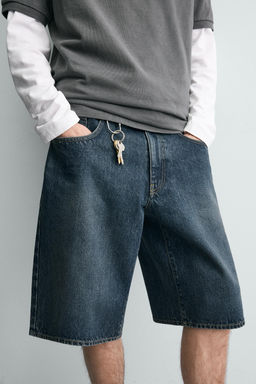 BERMUDA DENIM BAGGY FIT / Azul - Zara фото 6