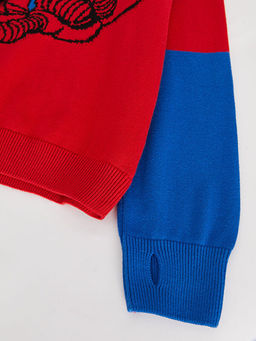 Bisiklet Yaka Spiderman Desenli Uzun Kollu Erkek ?ocuk Triko Kazak - Waikiki фото 3