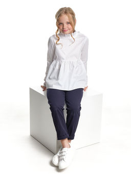 Рубашка для девочки в школу белая UD 7823 белый - Mini maxi фото 6