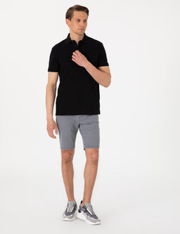 Siyah Slim Fit %100 Pamuk K_vr_lmaz Amerikan Pike Polo Yaka Basic Ti__rt
