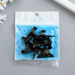 Цена за 8 шт. Уголок (ножка) для шкатулки металл «Фигурная», бронза, 2.9×4 см