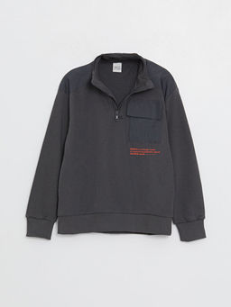 Rahat Kal?p Dik Yaka Bask?l? Erkek ?ocuk Sweatshirt - Waikiki фото 2