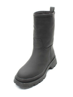 04-C186M BLACK Ботинки зимние женские (натуральная кожа (нубук) натуральный мех) - Фабричный китай фото 5