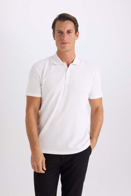 Slim Fit Dar Kesim Basic Duz K?sa Kollu Polo Tisort - Defacto фото 2