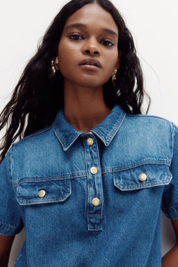 Vestido denim con cuello camisero - H&m фото 4