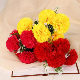 Цена за 2 шт. Букет «Пышная гвоздика», 30 см, МИКС