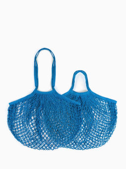 Набор 2 шт.: сумка-авоська плетёная, клетка 1.5 см, синяя