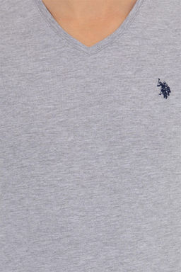 Мужская серая меланжевая базовая футболка Неожиданная скидка в корзине - U.s. polo assn фото 6