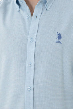 Мужская голубая рубашка с длинным рукавом - U.s. polo assn фото 7