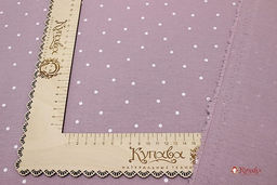 Теплый хлопок Россыпь белого гороха (4мм) на св.серо-лиловой дымке-2, ш.1.5м, хл-100%, 160гр/м.кв - Купава фото 2