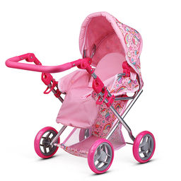 Коляска для кукол, металлическая, складная, с сумкой-переноской, корзиной и складным козырьком
