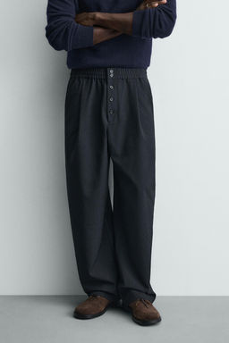 RELAXED FIT PINSTRIPE TROUSERS - Zara фото 19